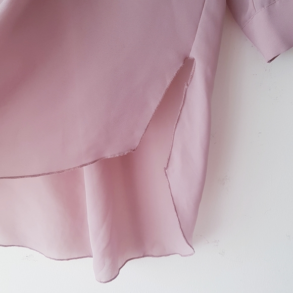 LOVE & LIBERTY Dusty Pink Long Sleeve Sheer Blouse - Picture 5 of 9